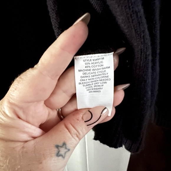 Vintage Joan Leslie Women’s Button-Up Black Long Sleeve Cardigan Size Large - Picture 5 of 5